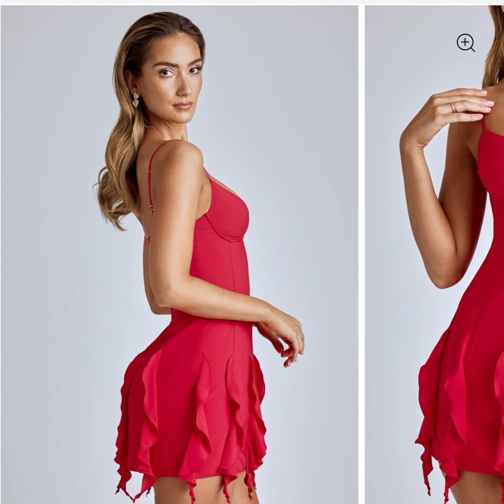 Oh Polly Red Ruffle Mini Dress